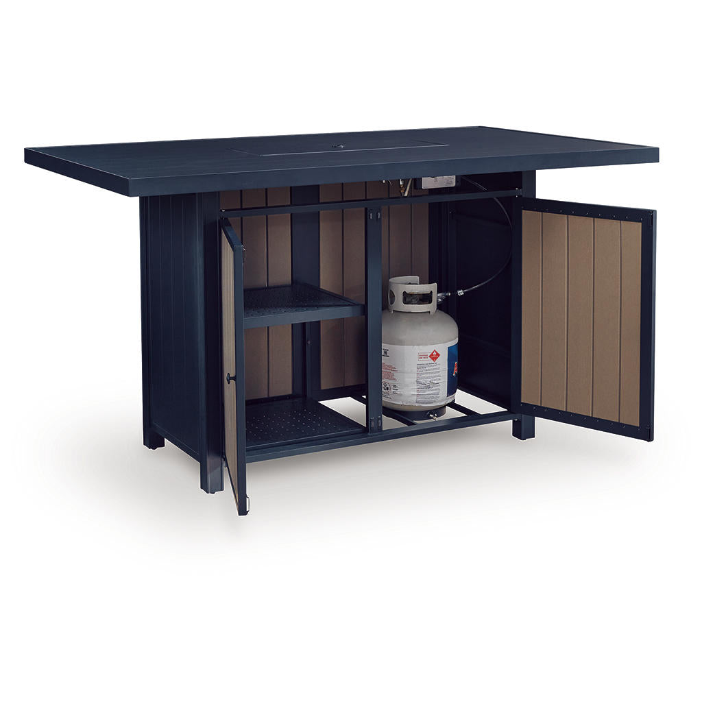 East Beach Outdoor Bar Table with Fire Pit Signature Design by Ashley® Outdoor