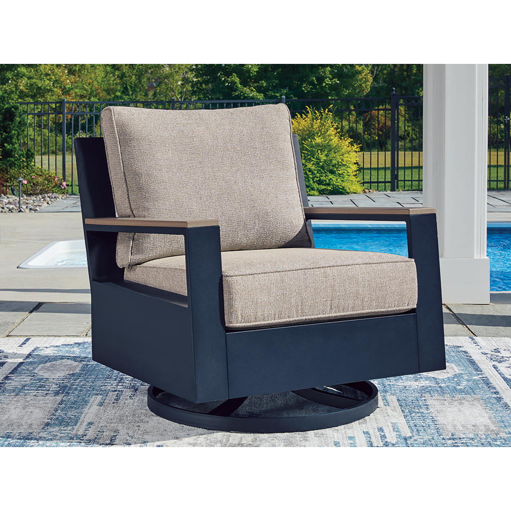 East Beach Outdoor Swivel Glider Chair with Cushion Signature Design by Ashley® Outdoor