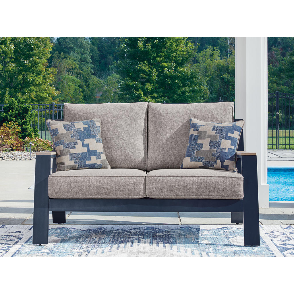 East Beach Outdoor Loveseat with Cushion Signature Design by Ashley® Outdoor