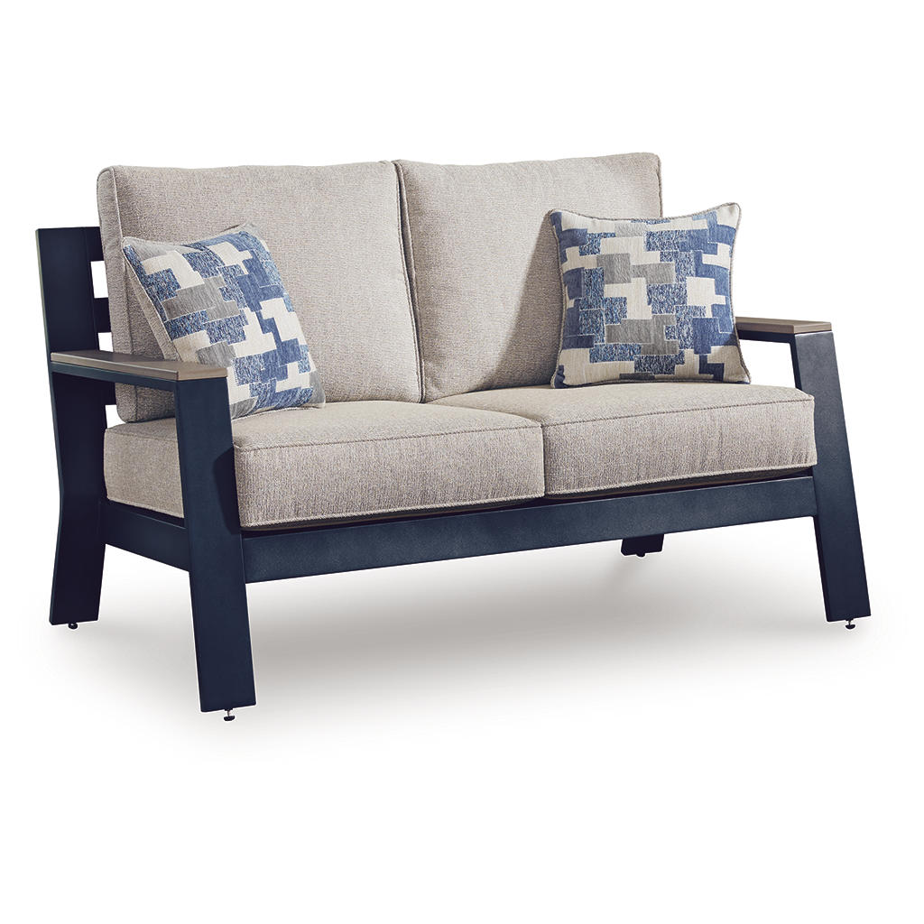East Beach Outdoor Loveseat with Cushion Signature Design by Ashley® Outdoor