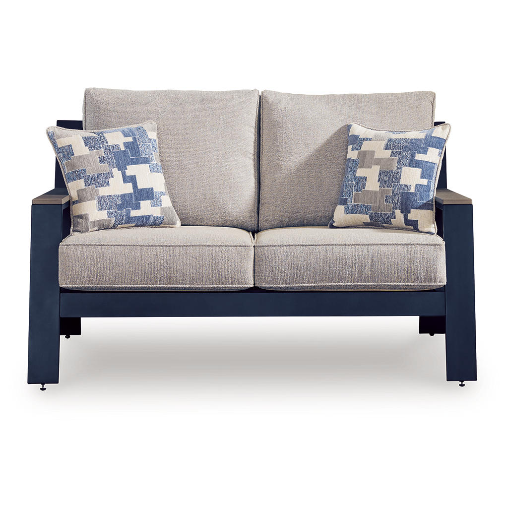 East Beach Outdoor Loveseat with Cushion Signature Design by Ashley® Outdoor