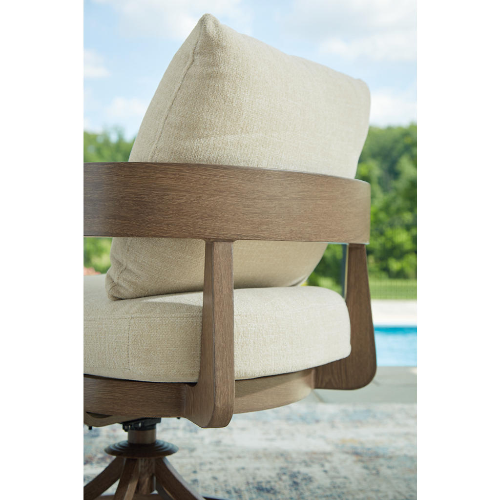 Serene Bay Outdoor Swivel Dining Chair with Cushion (Set of 2) Signature Design by Ashley® Outdoor