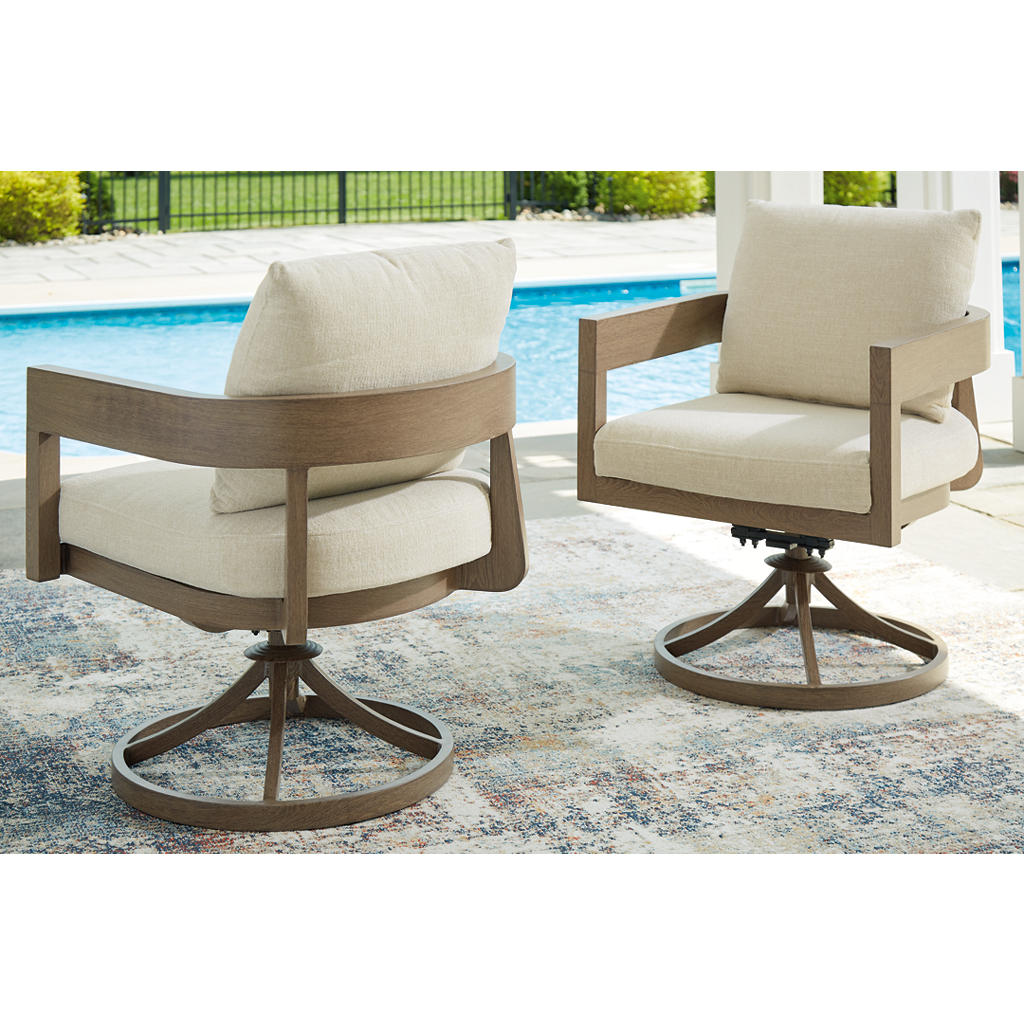 Serene Bay Outdoor Swivel Dining Chair with Cushion (Set of 2) Signature Design by Ashley® Outdoor