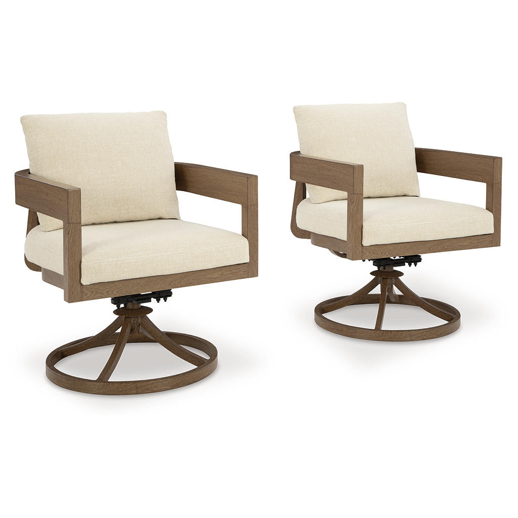 Serene Bay Outdoor Swivel Dining Chair with Cushion (Set of 2) Signature Design by Ashley® Outdoor