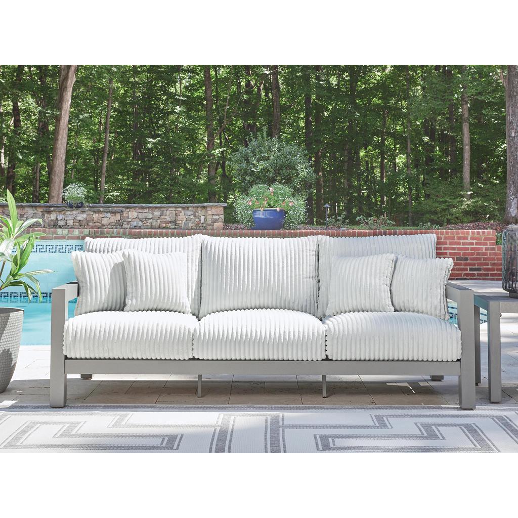 Hurley Park Outdoor Sofa with Cushion — Gray Signature Design by Ashley® Outdoor