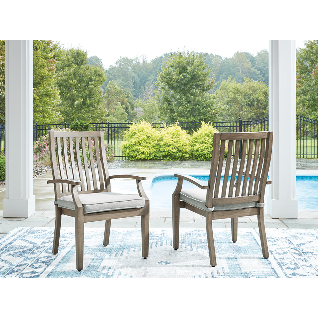 Rainier Ranch Outdoor Arm Chair with Cushion (Set of 2) Signature Design by Ashley® Outdoor