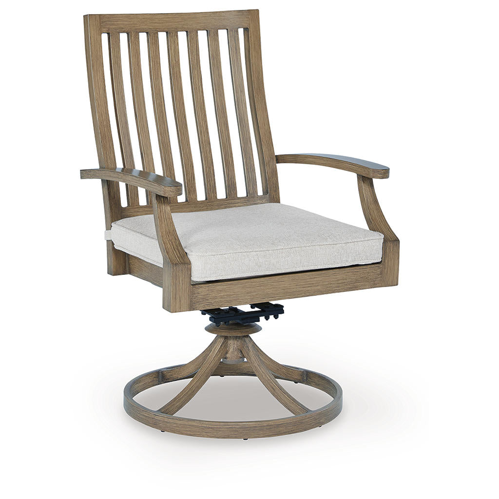 Rainier Ranch Outdoor Swivel Chair with Cushion (Set of 2) Signature Design by Ashley® Outdoor