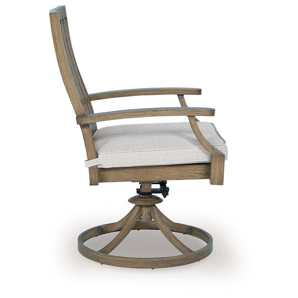 Rainier Ranch Outdoor Swivel Chair with Cushion (Set of 2) Signature Design by Ashley® Outdoor