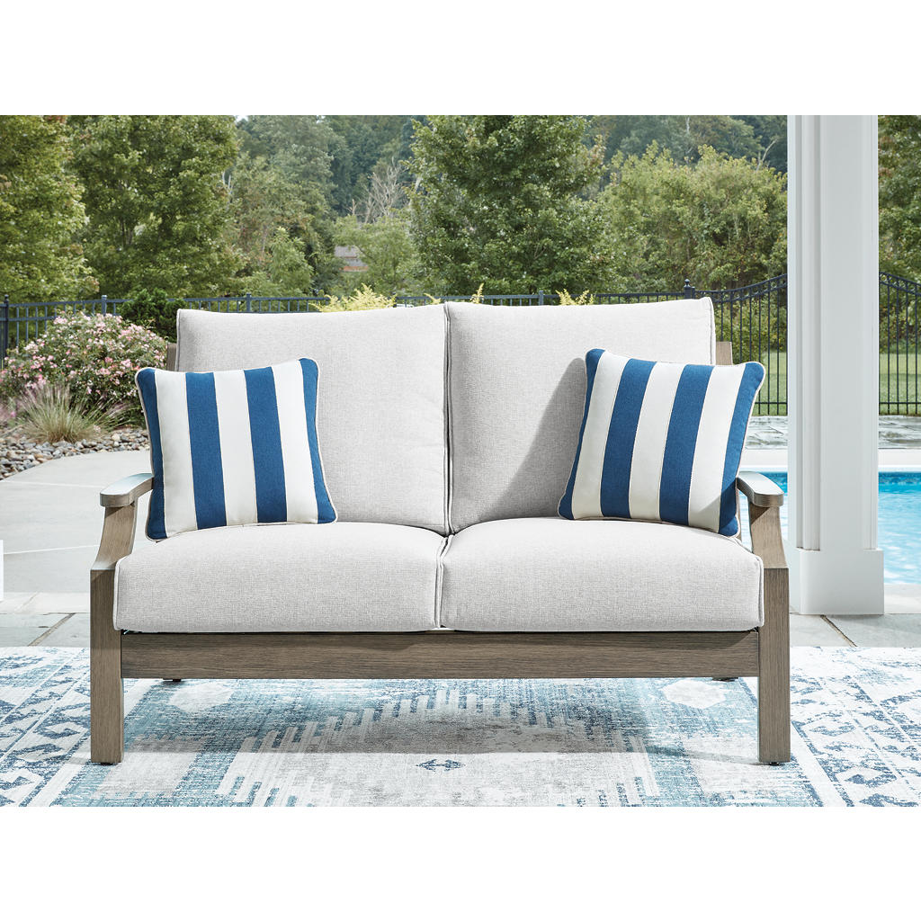 Rainier Ranch Outdoor Loveseat with Cushion Signature Design by Ashley® Outdoor