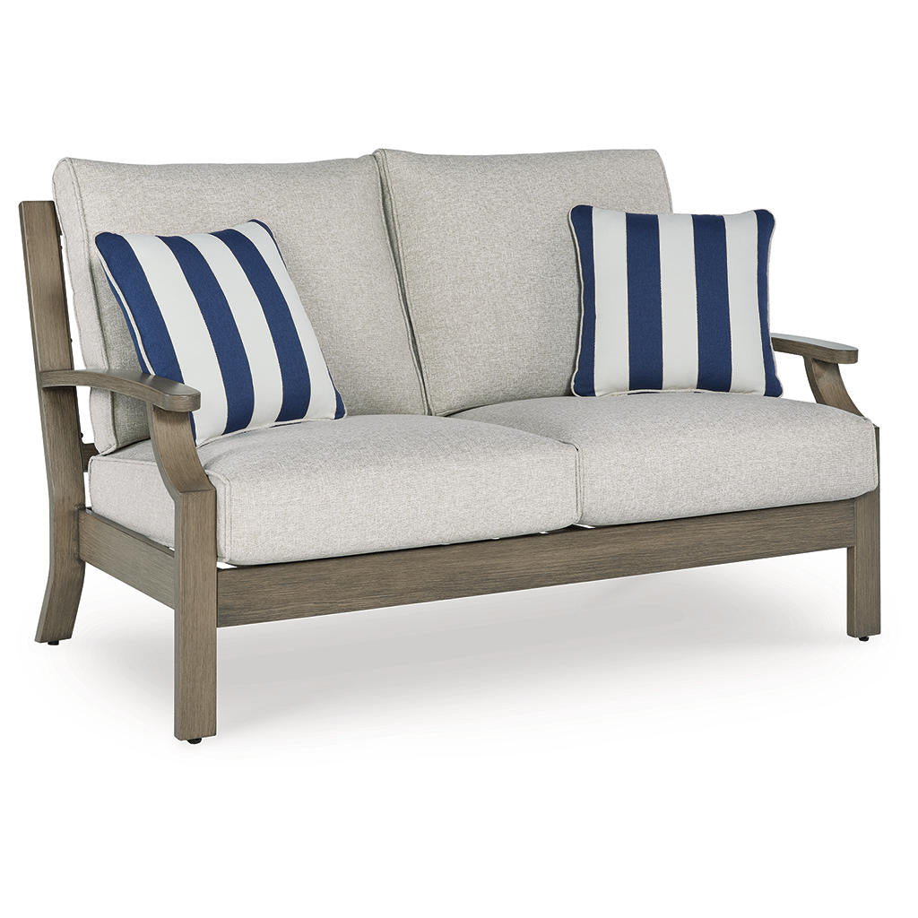 Rainier Ranch Outdoor Loveseat with Cushion Signature Design by Ashley® Outdoor