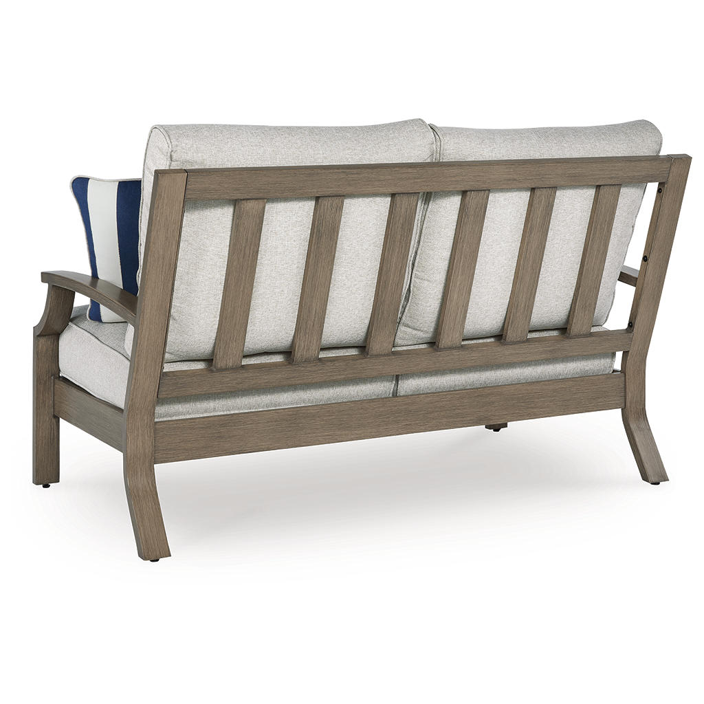 Rainier Ranch Outdoor Loveseat with Cushion Signature Design by Ashley® Outdoor