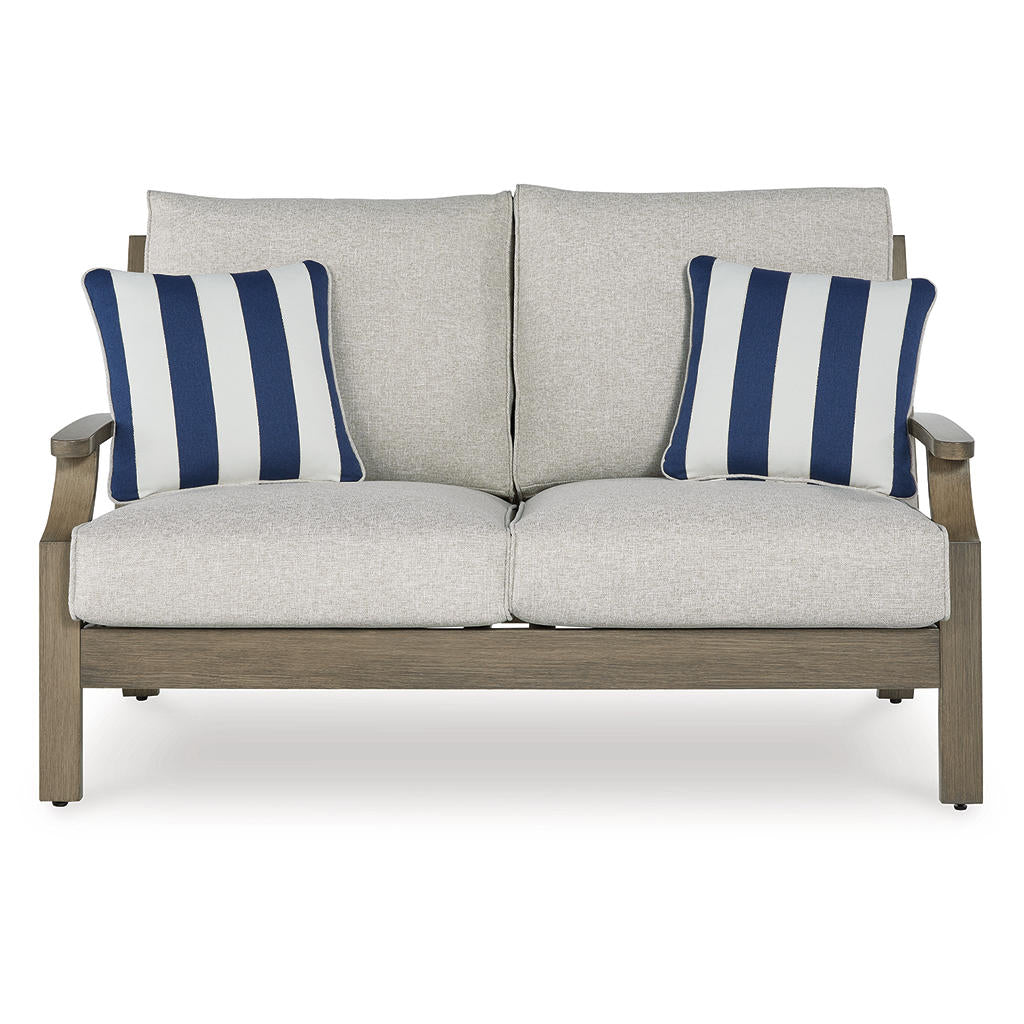 Rainier Ranch Outdoor Loveseat with Cushion Signature Design by Ashley® Outdoor