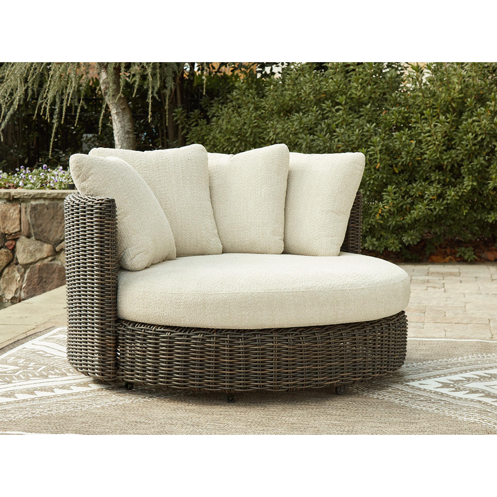 Kimora Outdoor Swivel Lounge Chair with Cushion Signature Design by Ashley® Outdoor