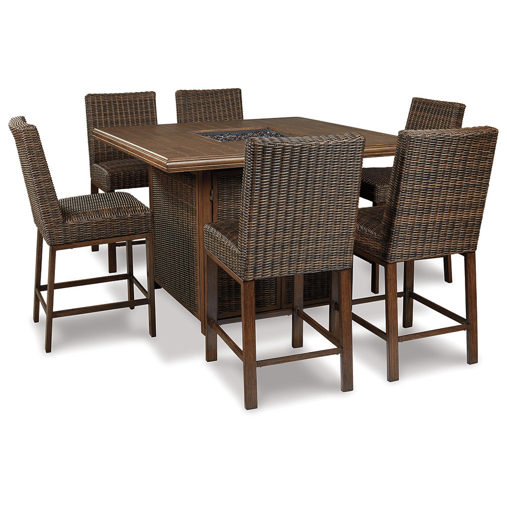 Paradise Trail Bar Table with Fire Pit Signature Design by Ashley® Outdoor