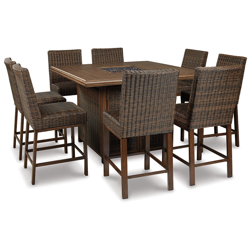 Paradise Trail Outdoor Counter Height Dining Table with 6 Barstools Signature Design by Ashley® Uncategorized