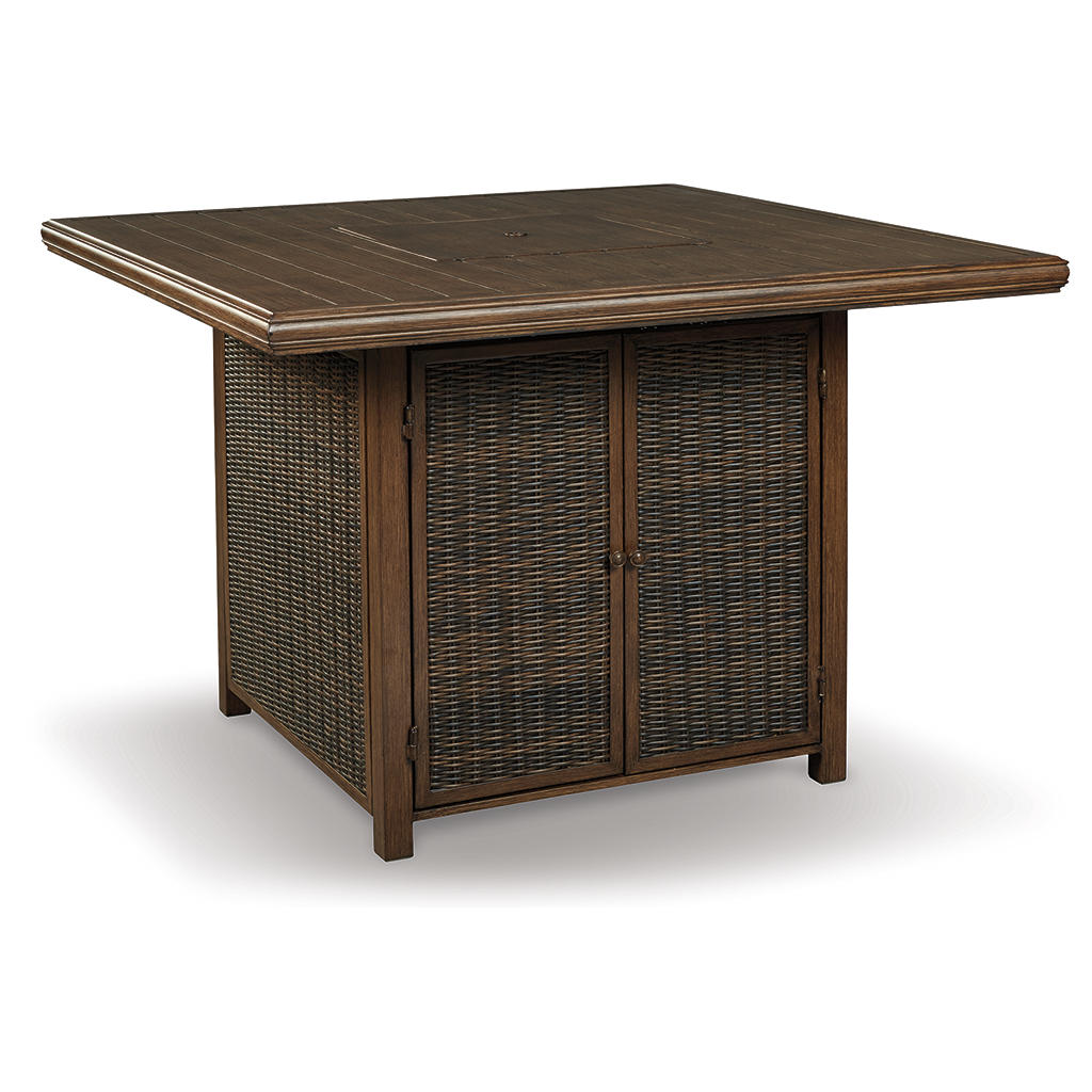 Paradise Trail Outdoor Bar Fire Pit Table with 6 Barstools Signature Design by Ashley® Uncategorized