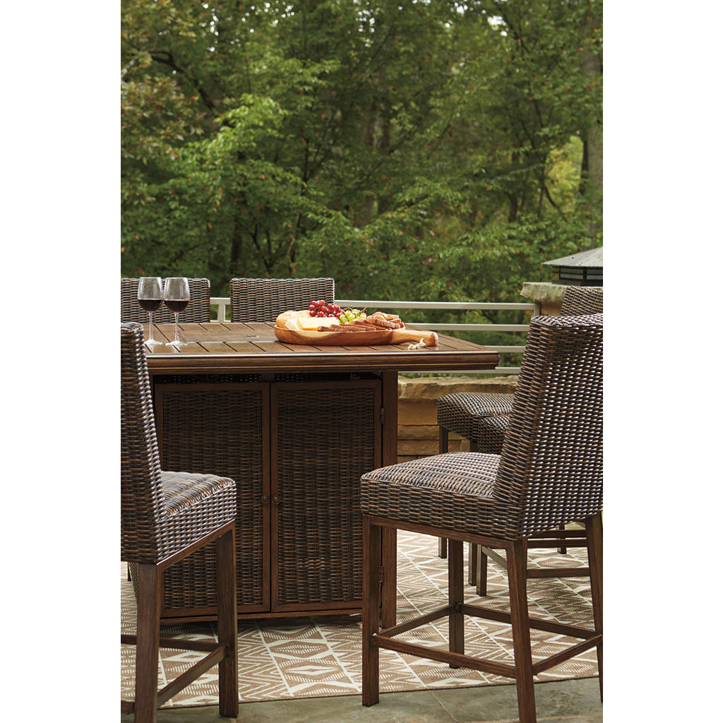 Paradise Trail Outdoor Counter Height Dining Table with 6 Barstools Signature Design by Ashley® Uncategorized