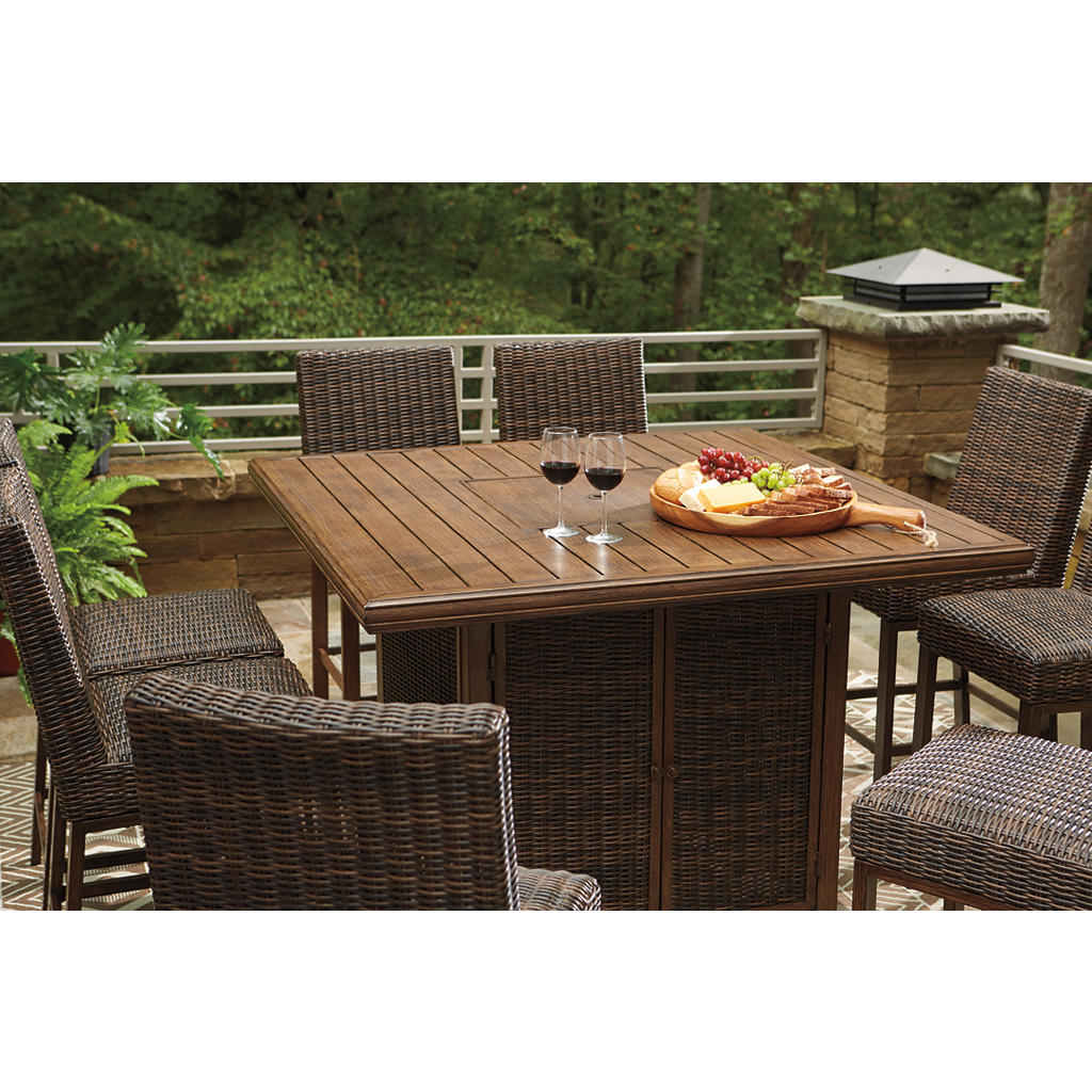 Paradise Trail Outdoor Counter Height Dining Table with 6 Barstools Signature Design by Ashley® Uncategorized