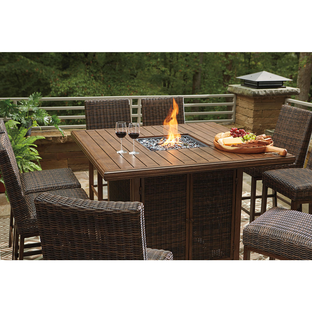 Paradise Trail Outdoor Counter Height Dining Table with 6 Barstools Signature Design by Ashley® Uncategorized