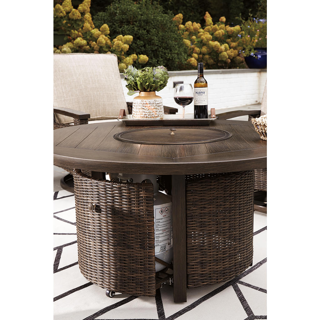 Paradise Trail Outdoor Loveseat, Fire Pit Table and 2 Lounge Chairs Signature Design by Ashley® Uncategorized