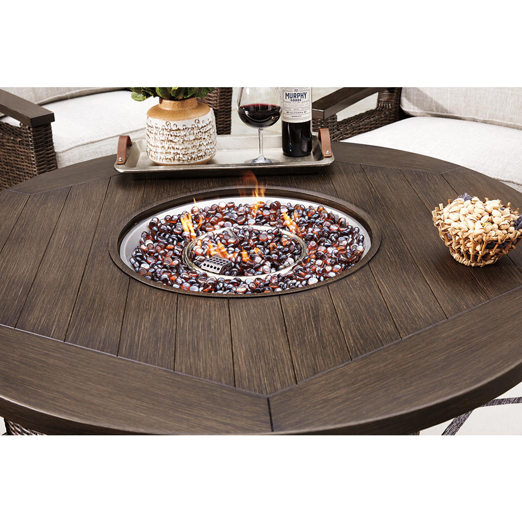 Paradise Trail Outdoor Loveseat, Fire Pit Table and 2 Lounge Chairs Signature Design by Ashley® Uncategorized