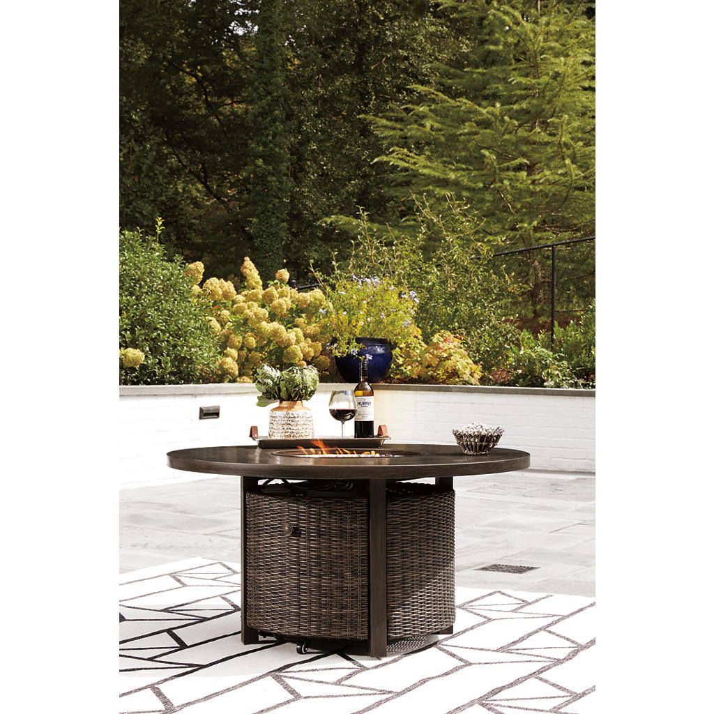 Paradise Trail Outdoor Fire Pit Table with 4 Lounge Chairs Signature Design by Ashley® Uncategorized