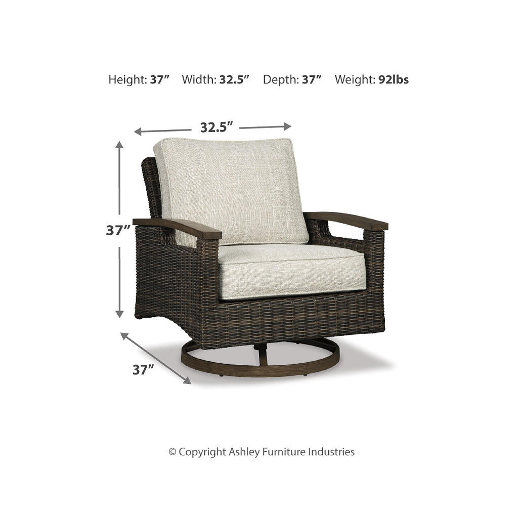 Paradise Trail Outdoor Loveseat, Fire Pit Table and 2 Lounge Chairs Signature Design by Ashley® Uncategorized