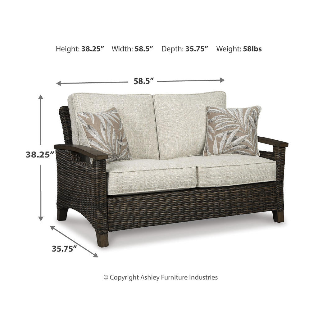 Paradise Trail Outdoor Loveseat, Fire Pit Table and 2 Lounge Chairs Signature Design by Ashley® Uncategorized