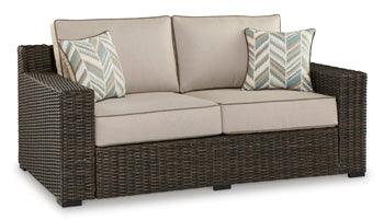 Coastline Bay Outdoor Loveseat — Brown Signature Design by Ashley® Outdoor
