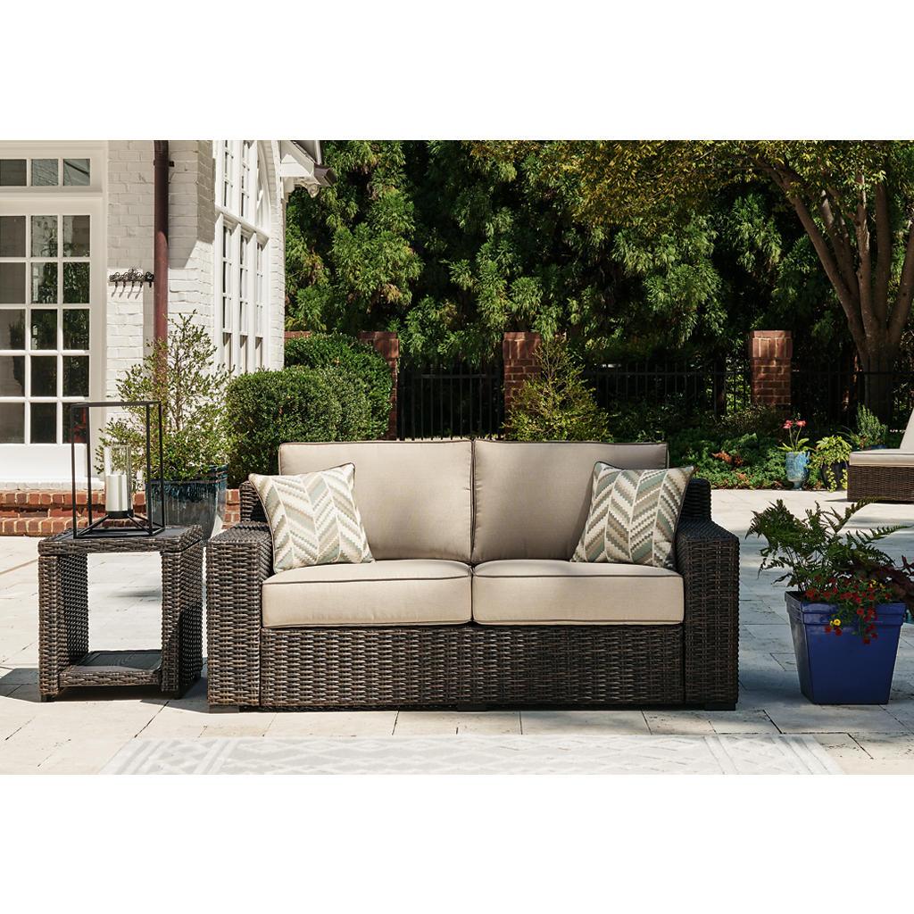 Coastline Bay Outdoor Loveseat — Brown Signature Design by Ashley® Outdoor