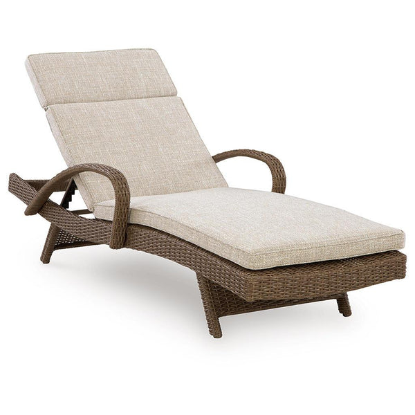 Laguna Heights Chaise Lounge with Cushion — Beige Signature Design by Ashley® Outdoor