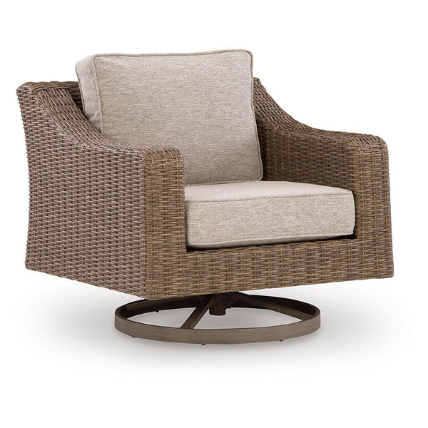 Laguna Heights Swivel Lounge with Cushion — Beige Signature Design by Ashley® Outdoor