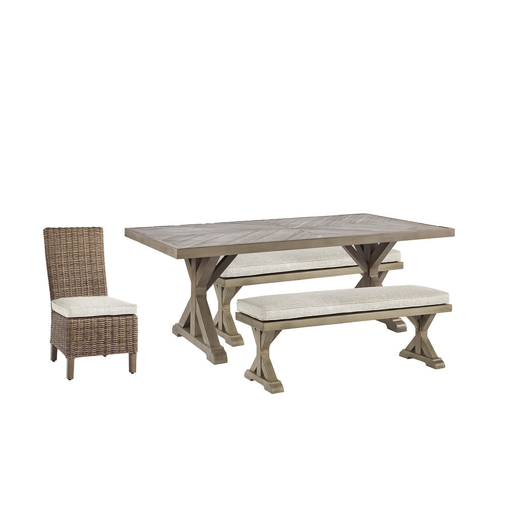 Beachcroft Outdoor Dining Table with 4 Chairs and Bench Signature Design by Ashley® Uncategorized