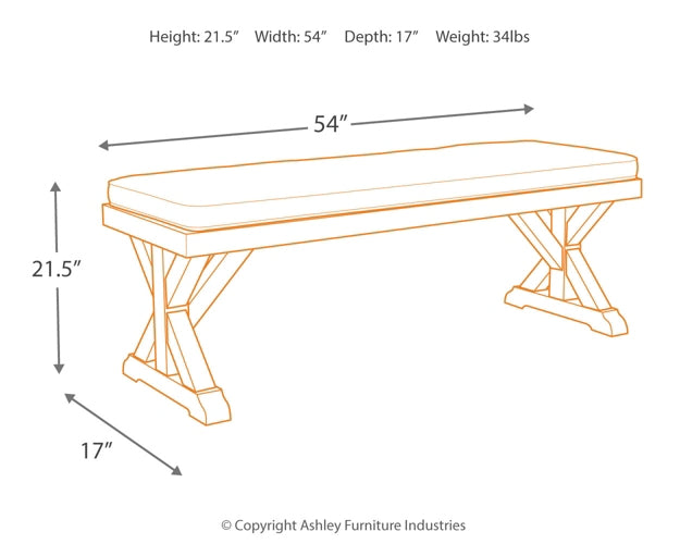 Beachcroft Outdoor Dining Table with 4 Chairs and Bench