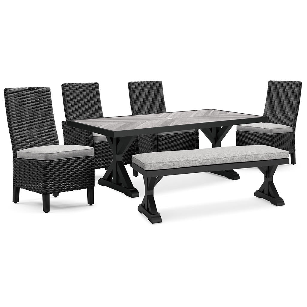 Beachcroft Outdoor Dining Table, 4 Chairs and Bench Signature Design by Ashley® Uncategorized