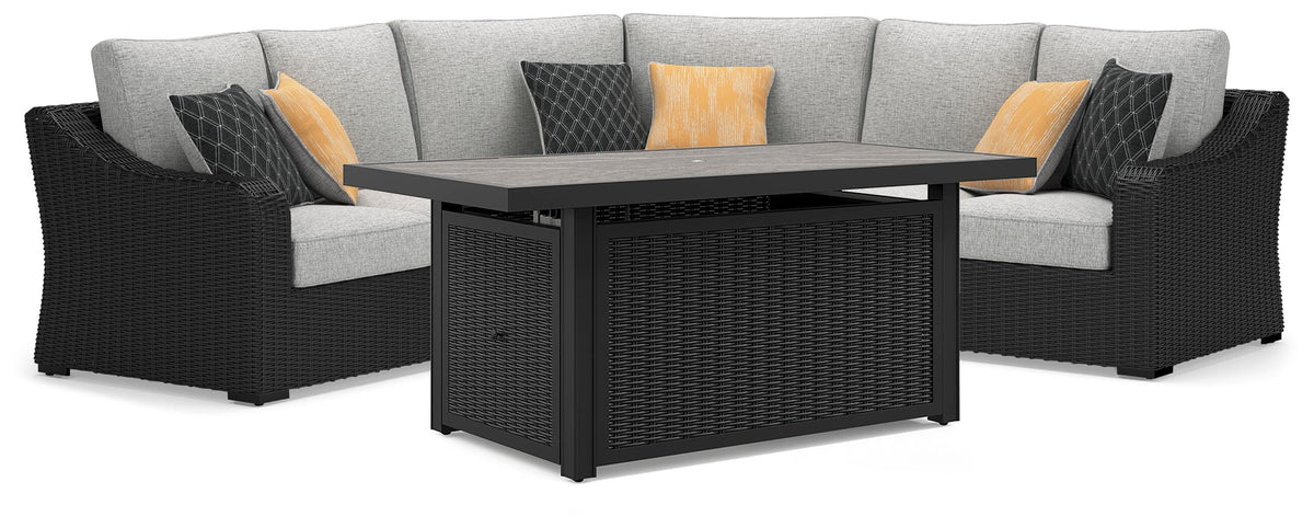 Beachcroft 3-Piece Outdoor Sectional and Fire Pit Table Signature Design by Ashley® Outdoor