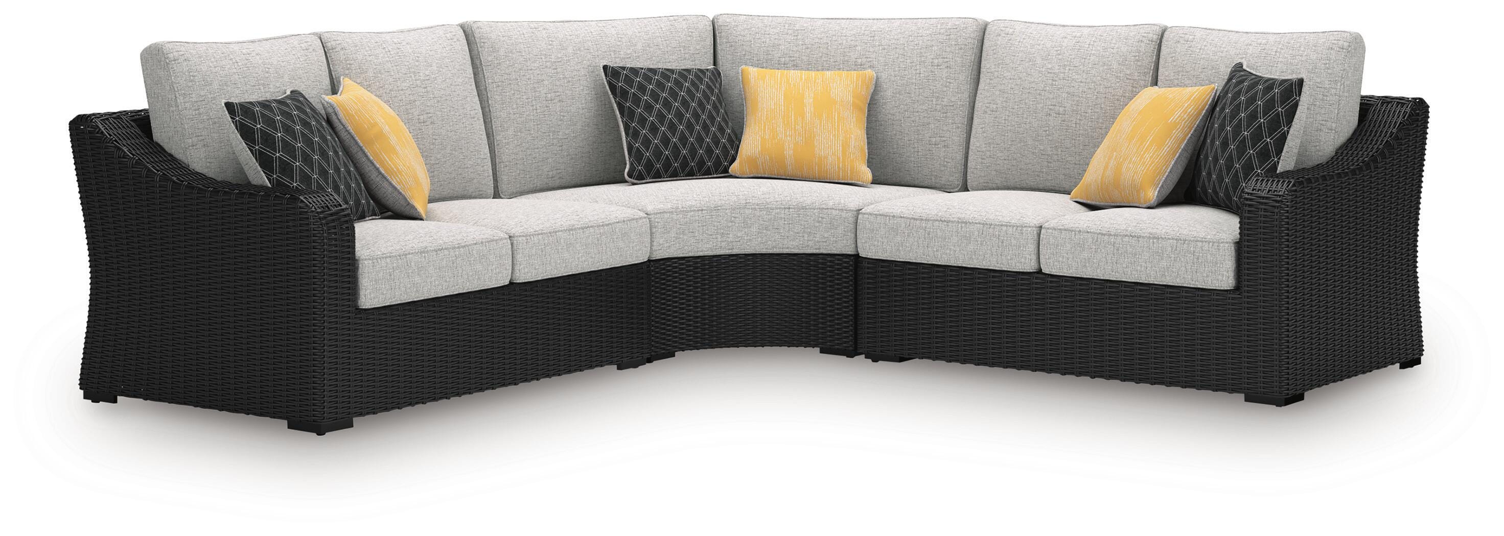 Beachcroft 3-Piece Outdoor Sectional and Fire Pit Table Signature Design by Ashley® Outdoor