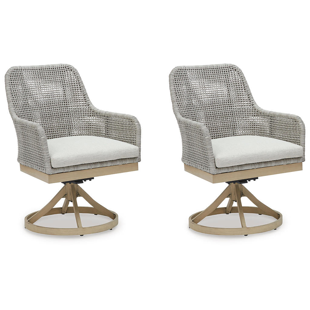 Seton Creek Outdoor Swivel Dining Chair (Set of 2) Signature Design by Ashley® Outdoor