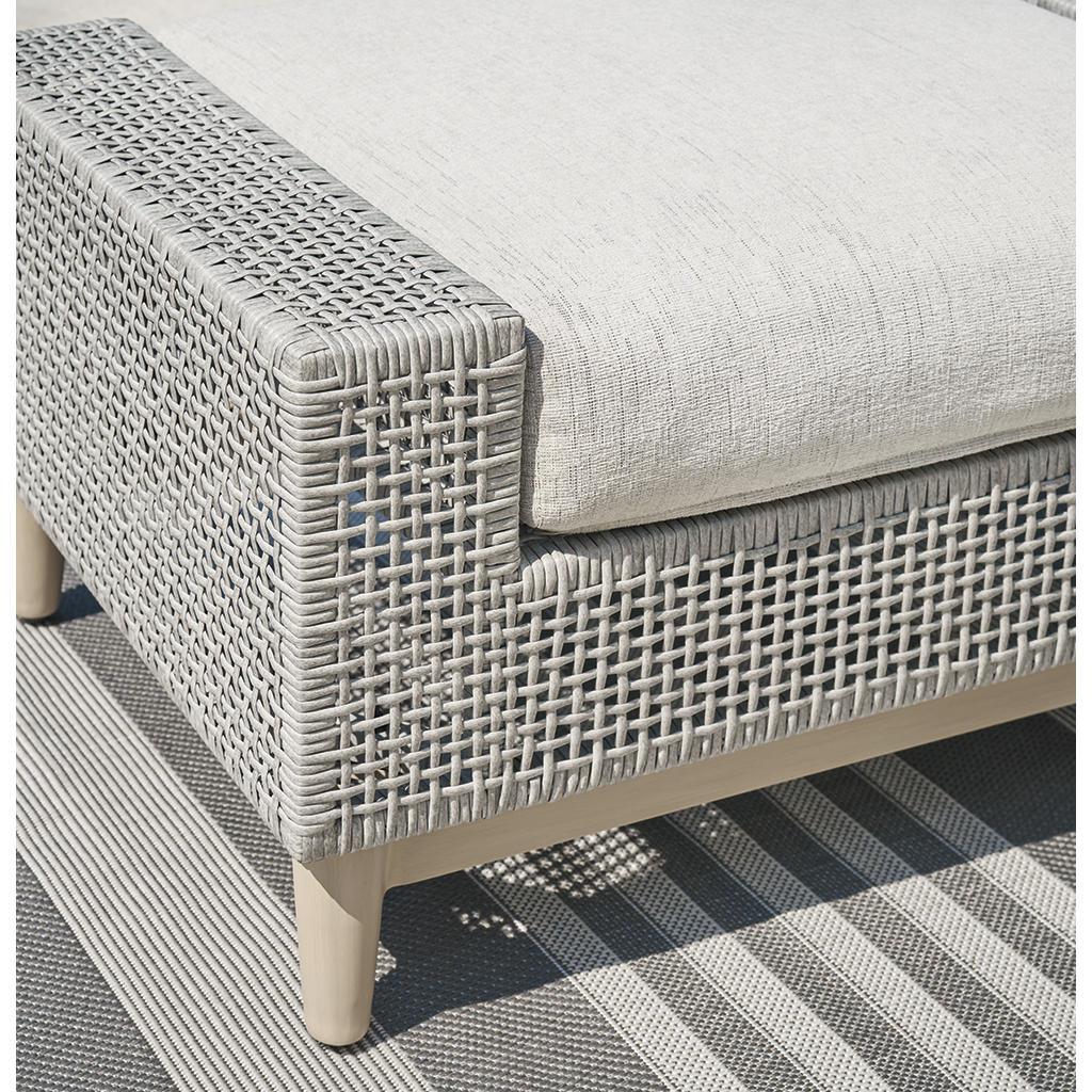 Seton Creek Outdoor Ottoman with Cushion — Gray Wicker Signature Design by Ashley® Outdoor
