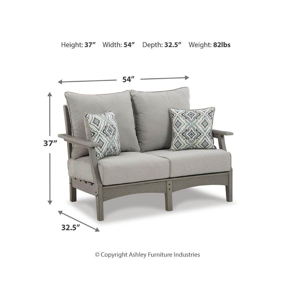 Visola Outdoor Loveseat with Cushion Signature Design by Ashley® Outdoor