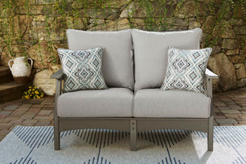 Visola Outdoor Loveseat with Cushion Signature Design by Ashley® Outdoor