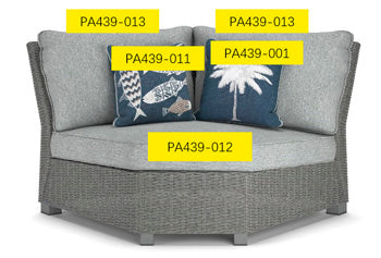 Naples Beach Pillow — Blue and Gray Outdoor Accent Signature Design by Ashley® Component Skus
