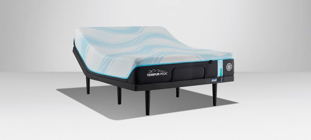 TEMPUR-ProBreeze Medium mattress on an adjustable base, product view