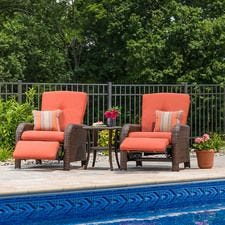Sawyer Patio Recliner Set, Grenadine Orange