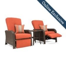 Sawyer Patio Recliner Set, Grenadine Orange