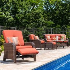 Sawyer Recliner w/ Grenadine Orange Cushion