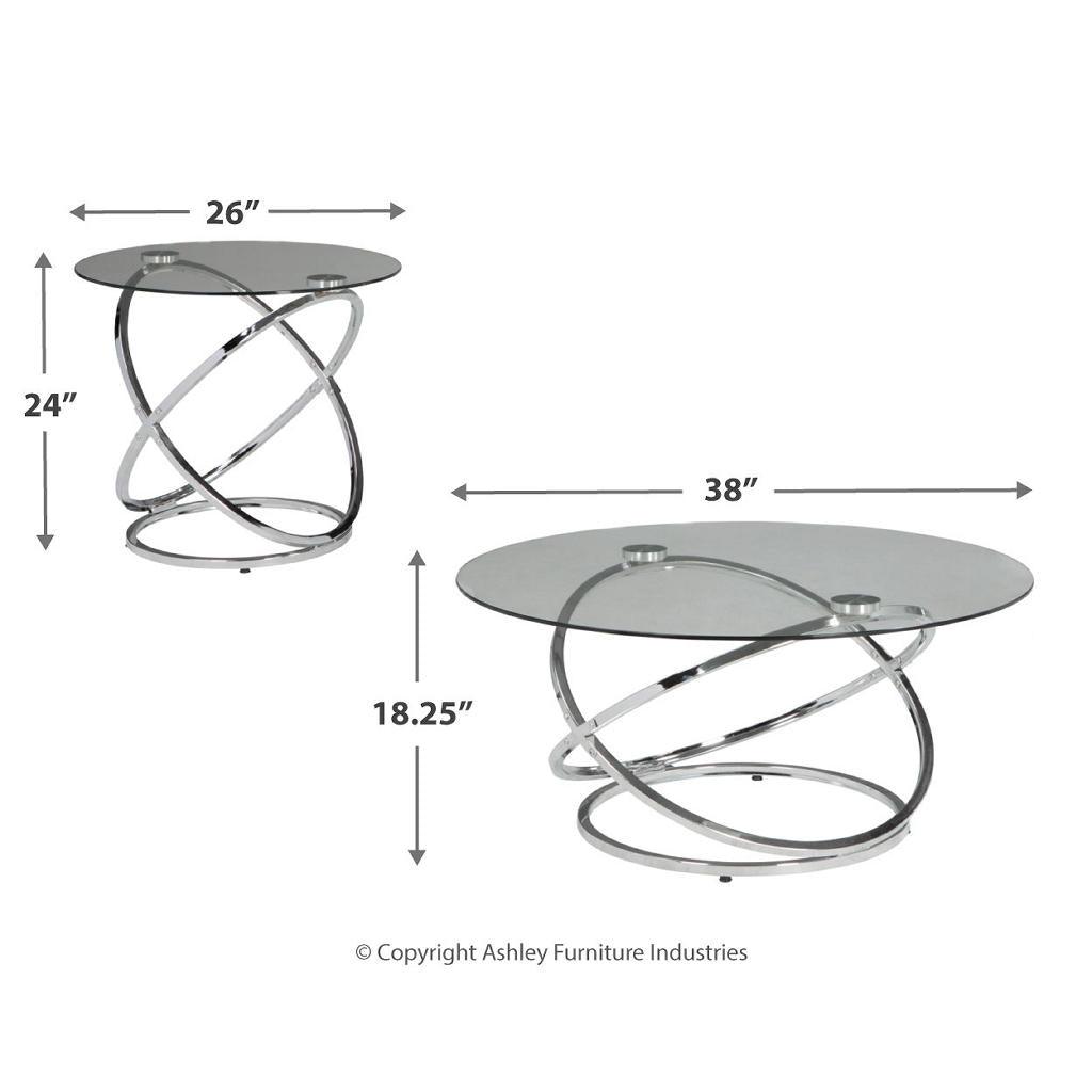 Hollynyx Table Set of 3 — Chrome Signature Design by Ashley® Living Room