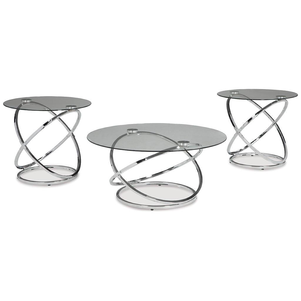 Hollynyx Table Set of 3 — Chrome Signature Design by Ashley® Living Room