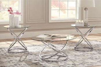 Hollynyx Table Set of 3 — Chrome Signature Design by Ashley® Living Room
