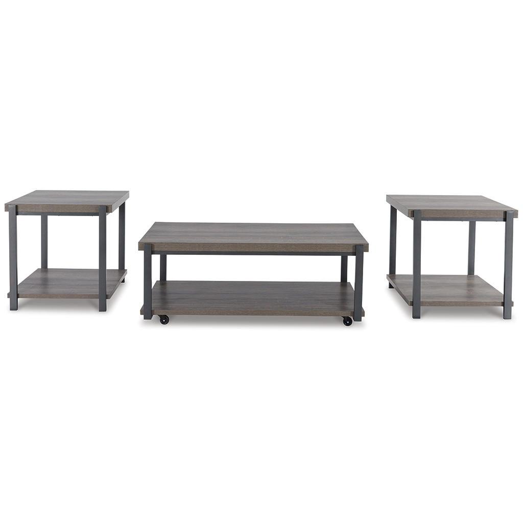 Wilmaden Table Set of 3 — Weathered Gray on Casters Signature Design by Ashley® Living Room